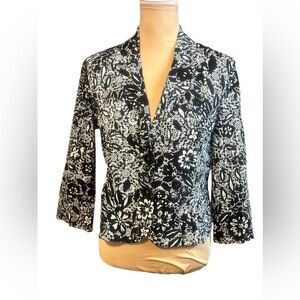 Nine & Company by Nine West Lightweight Floral Print Blazer Jacket Size 12
